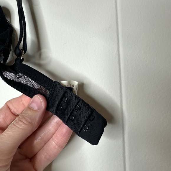 LOU lace bra, Black Sheer Lingerie with Sparkly lurex frill, 32D - Picture 16 of 16